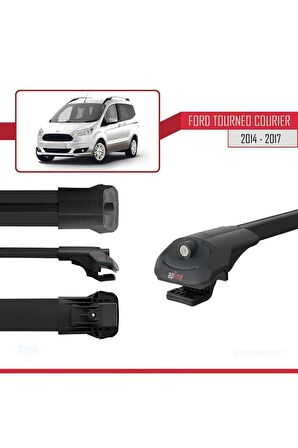 Ford Tourneo Courier 2014-2017 Arası ile uyumlu ACE-1 Ara Atkı Tavan Barı SİYAH 4 ADET BAR