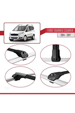 Ford Tourneo Courier 2014-2017 Arası ile uyumlu ACE-1 Ara Atkı Tavan Barı SİYAH 4 ADET BAR