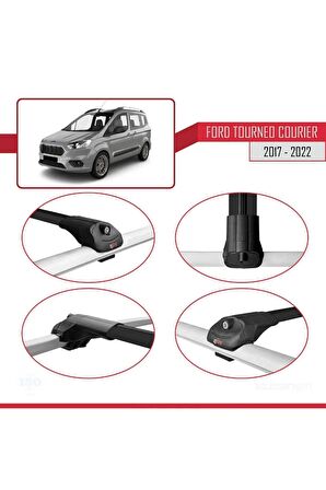 Ford Tourneo Courier 2017-2022 Arası ile uyumlu ACE-1 Ara Atkı Tavan Barı SİYAH
