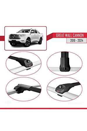 Great Wall Cannon 2019 ve Sonrası ile uyumlu ACE-1 Ara Atkı Tavan Barı SİYAH