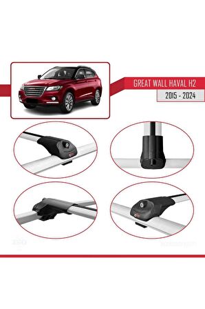 Great Wall Haval H2 2015 ve Sonrası ile uyumlu ACE-1 Ara Atkı Tavan Barı GRİ