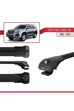 Great Wall Haval H9 2015 ve Sonrası ile uyumlu ACE-1 Ara Atkı Tavan Barı SİYAH