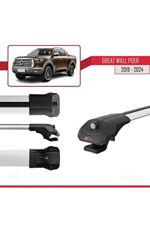 Great Wall Poer 2019 ve Sonrası ile uyumlu ACE-1 Ara Atkı Tavan Barı GRİ
