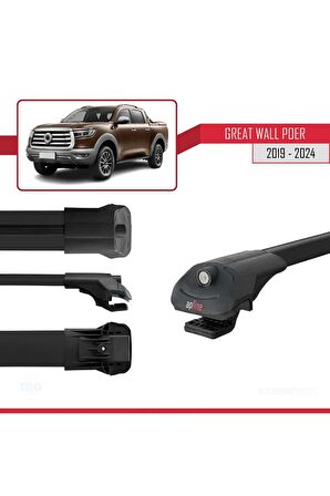 Great Wall Poer 2019 ve Sonrası ile uyumlu ACE-1 Ara Atkı Tavan Barı SİYAH