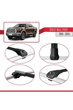 Great Wall Poer 2019 ve Sonrası ile uyumlu ACE-1 Ara Atkı Tavan Barı SİYAH