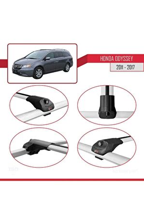 Honda Odyssey 2011-2017 Arası ile uyumlu ACE-1 Ara Atkı Tavan Barı GRİ