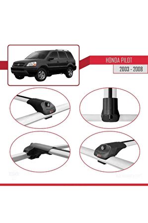 Honda Pilot 2003-2008 Arası ile uyumlu ACE-1 Ara Atkı Tavan Barı GRİ