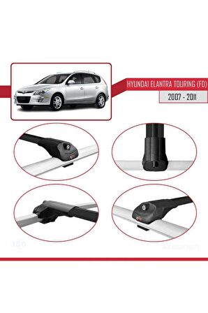 Hyundai Elantra Touring (FD) 2007-2011 Arası ile uyumlu ACE-1 Ara Atkı Tavan Barı SİYAH