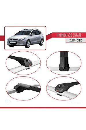 Hyundai İ30 ESTATE 2007-2012 Arası ile uyumlu ACE-1 Ara Atkı Tavan Barı SİYAH