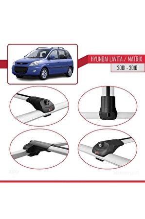 Hyundai Lavita / Matrix (FC) 2001-2010 Arası ile uyumlu ACE-1 Ara Atkı Tavan Barı GRİ