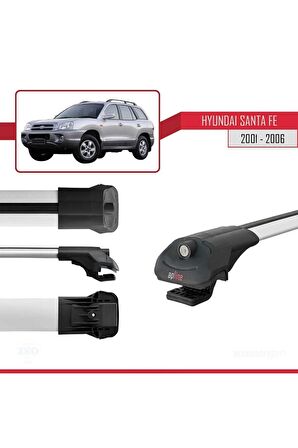 Hyundai Santa Fe (SM) 2001-2006 Arası ile uyumlu ACE-1 Ara Atkı Tavan Barı GRİ