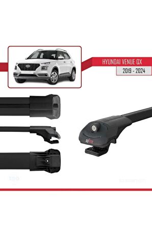 Hyundai Venue (QX) 2019 ve Sonrası ile uyumlu ACE-1 Ara Atkı Tavan Barı SİYAH