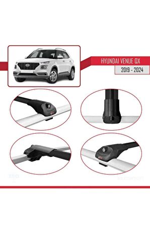 Hyundai Venue (QX) 2019 ve Sonrası ile uyumlu ACE-1 Ara Atkı Tavan Barı SİYAH