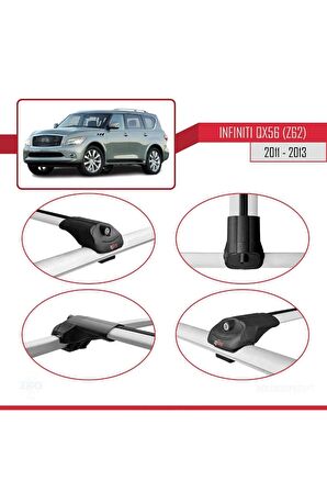Infiniti QX56 Z62 2011-2013 Arası ile uyumlu ACE-1 Ara Atkı Tavan Barı GRİ