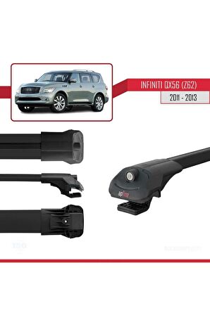 Infiniti QX56 Z62 2011-2013 Arası ile uyumlu ACE-1 Ara Atkı Tavan Barı SİYAH