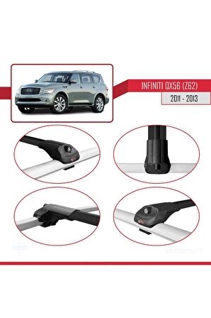 Infiniti QX56 Z62 2011-2013 Arası ile uyumlu ACE-1 Ara Atkı Tavan Barı SİYAH