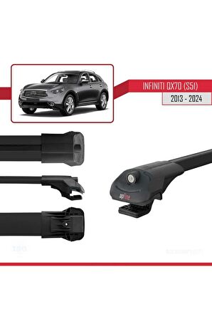 Infiniti QX70 S51 2013 ve Sonrası ile uyumlu ACE-1 Ara Atkı Tavan Barı SİYAH