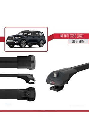Infiniti QX80 Z62 2014-2023 Arası ile uyumlu ACE-1 Ara Atkı Tavan Barı SİYAH