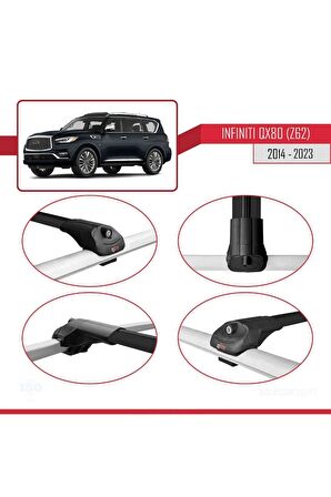 Infiniti QX80 Z62 2014-2023 Arası ile uyumlu ACE-1 Ara Atkı Tavan Barı SİYAH