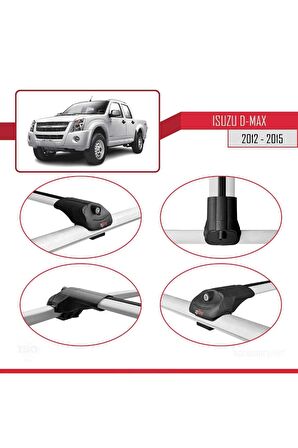 Isuzu D-Max 2012-2015 ile uyumlu ACE-1 Ara Atkı Tavan Barı GRİ