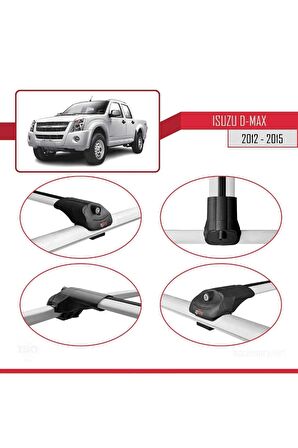 Isuzu D-Max 2012-2015 ile uyumlu ACE-1 Ara Atkı Tavan Barı GRİ 3 ADET BAR