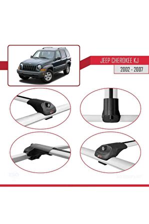 Jeep Cherokee (KJ) 2002-2007 Arası ile uyumlu ACE-1 Ara Atkı Tavan Barı GRİ
