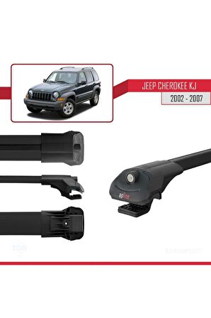 Jeep Cherokee (KJ) 2002-2007 Arası ile uyumlu ACE-1 Ara Atkı Tavan Barı SİYAH