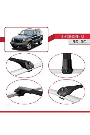 Jeep Cherokee (KJ) 2002-2007 Arası ile uyumlu ACE-1 Ara Atkı Tavan Barı SİYAH 3 ADET BAR