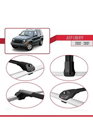 Jeep Liberty 2002-2007 Arası ile uyumlu ACE-1 Ara Atkı Tavan Barı SİYAH