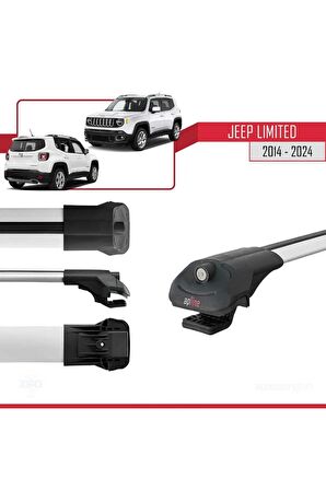 Jeep Limited 2014 ve Sonrası ile uyumlu ACE-1 Ara Atkı Tavan Barı GRİ