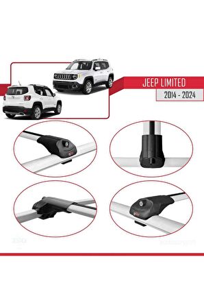 Jeep Limited 2014 ve Sonrası ile uyumlu ACE-1 Ara Atkı Tavan Barı GRİ