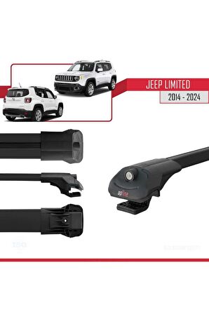 Jeep Limited 2014 ve Sonrası ile uyumlu ACE-1 Ara Atkı Tavan Barı SİYAH