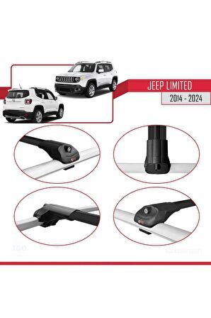 Jeep Limited 2014 ve Sonrası ile uyumlu ACE-1 Ara Atkı Tavan Barı SİYAH