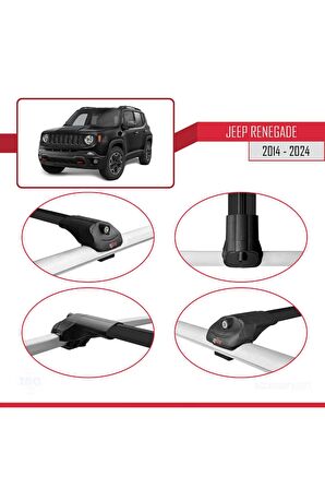 Jeep Renegade 2014 ve Sonrası ile uyumlu ACE-1 Ara Atkı Tavan Barı SİYAH