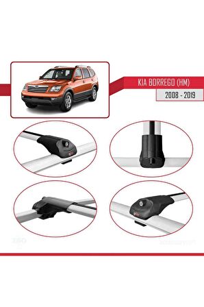 Kia Borrego (HM) 2008-2019 Arası ile uyumlu ACE-1 Ara Atkı Tavan Barı GRİ