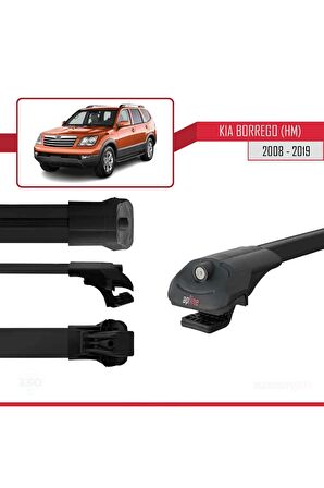 Kia Borrego (HM) 2008-2019 Arası ile uyumlu ACE-1 Ara Atkı Tavan Barı SİYAH