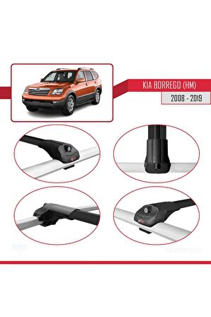 Kia Borrego (HM) 2008-2019 Arası ile uyumlu ACE-1 Ara Atkı Tavan Barı SİYAH