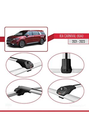 Kia Carnival (KA4) 2021-2023 Arası ile uyumlu ACE-1 Ara Atkı Tavan Barı GRİ