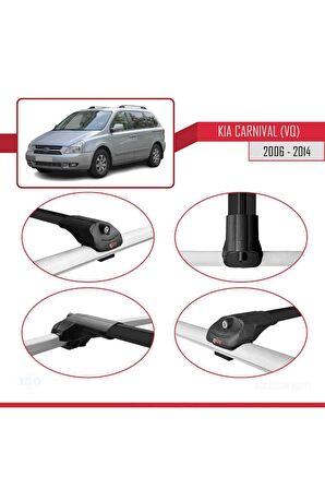 Kia Carnival (VQ) 2006-2014 Arası ile uyumlu ACE-1 Ara Atkı Tavan Barı SİYAH