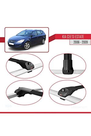 Kia Ceed SPORTSWAGON 2006-2009 Arası ile uyumlu ACE-1 Ara Atkı Tavan Barı SİYAH