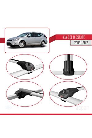 Kia Ceed Sw 2009-2012 Arası Ile Uyumlu Ace-1 Ara Atkı Tavan Barı Gri