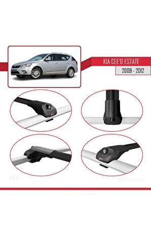 Kia Ceed SPORTSWAGON 2009-2012 Arası ile uyumlu ACE-1 Ara Atkı Tavan Barı SİYAH