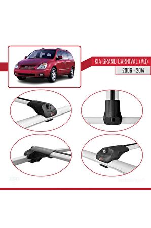 Kia Grand Carnival (VQ) 2006-2014 Arası ile uyumlu ACE-1 Ara Atkı Tavan Barı GRİ