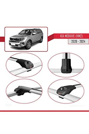 Kia Mohave (HM2) 2020 ve Sonrası ile uyumlu ACE-1 Ara Atkı Tavan Barı GRİ