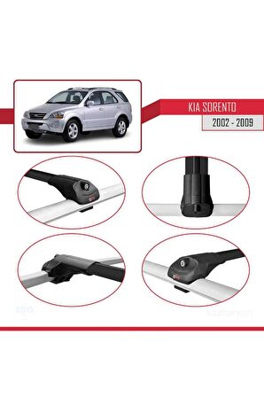 Kia Sorento 2002-2009 Arası ile uyumlu ACE-1 Ara Atkı Tavan Barı SİYAH
