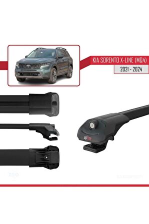Kia Sorento X-LINE (MQ4) 2021 ve Sonrası ile uyumlu ACE-1 Ara Atkı Tavan Barı SİYAH