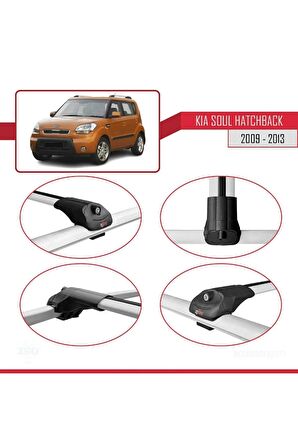 Kia Soul Hatchback 2009-2013 Arası ile uyumlu ACE-1 Ara Atkı Tavan Barı GRİ