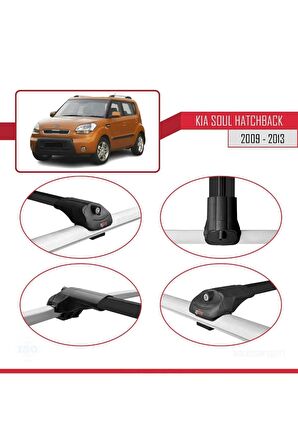 Kia Soul Hatchback 2009-2013 Arası ile uyumlu ACE-1 Ara Atkı Tavan Barı SİYAH