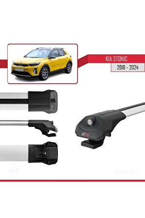 Kia Stonic 2018 ve Sonrası ile uyumlu ACE-1 Ara Atkı Tavan Barı GRİ 3 ADET BAR
