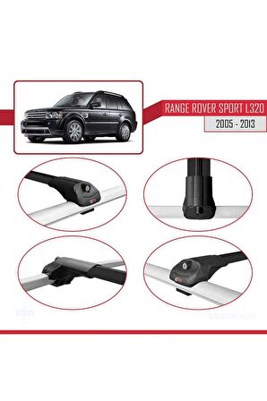 Land Rover Range Rover Sport (L320) 2005-2013 Arası ile uyumlu ACE-1 Ara Atkı Tavan Barı SİYAH